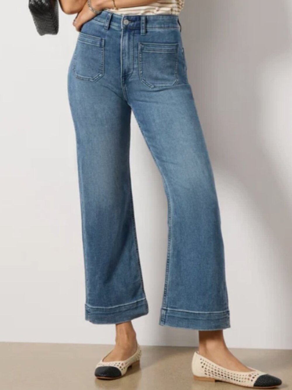 EVEREVE Faherty Womens Stretch Terry Cropped Pant Denim Jean Size 32